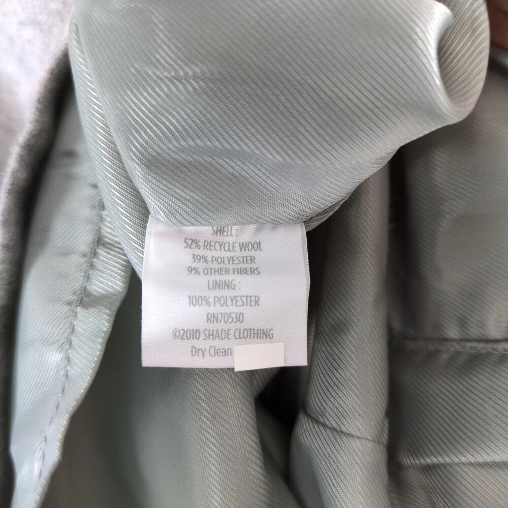 Shade Gray Wool Blend Sleeveless Sheath Dress Sz 12 Box Pleats Knee-Length Y2K - Picture 5 of 10